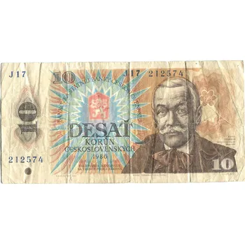 Sběratelství ČESKOSLOVENSKO. 10 korun 1986. Série J 17. Hej. 107b.