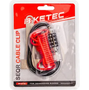 Motozámek BIKETEC SEQR bezpečnostní KABLOWE do helmy nebo ODZIEŻY, rozměr: lanko 4mm, 1,2M, zámek na kód 4 digitální (možnost RESETU KOMBINACJI) (BIKETEC SEQR bezpečnostní KABLOWE do helmy nebo ODZIEŻY, rozměr: lanko 4mm, 1,2M, zámek na kód 4 digitální (možnost)