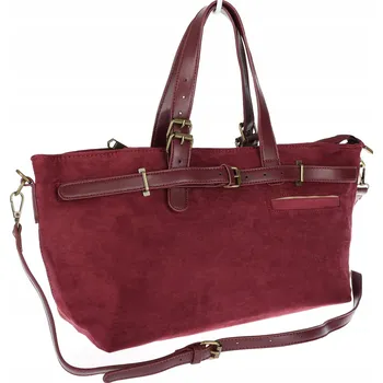 Kabelka Dámská semišová shopper kabelka jezevčík italská 1255 Bordó
