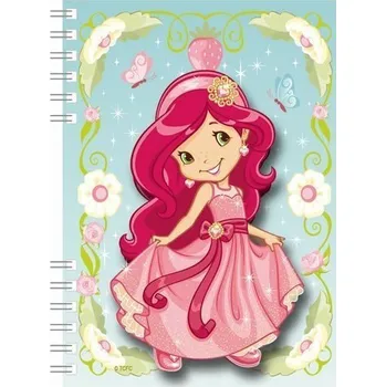 Blok Strawberry - Zápisník A6 s 3D aplikací a vazbou twin wire