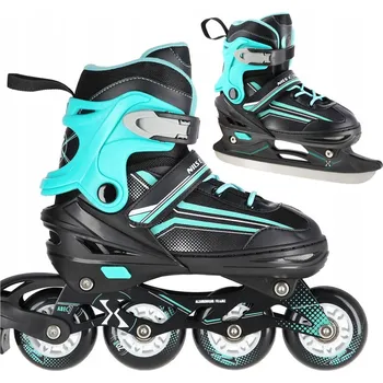 Kolečkové brusle Brusle 2v1 2v1 NILS Extreme NH18190 Černomodré Kolečkové Brusle a Brusle Na Led 34-38