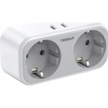 Elektrická zásuvka Adaptér TESSAN TS-321-UK, UK zásuvka 4 v 1, se 2 zásuvkami a 2 USB porty