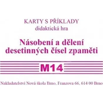 Sada kartiček M14 - Násobení a dělení desetinných čísel zpaměti