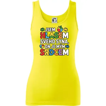 Dámské oblečení Autismus - Jsem hlasem svého syna, on je mým srdcem - Dámské tílko - L ( Citrónová )