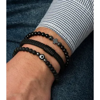 Náramek Sada pánských náramků z přírodního kamene tygří oko