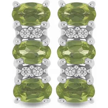 Náušnice Náušnice stříbrné s broušenými olivíny a zirkony Ag 925 033780 PD 1,3 cm, 3 g