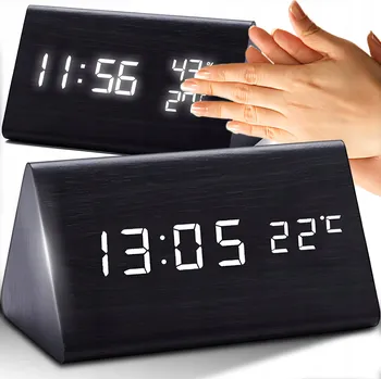 Hodiny BUDÍK HODINY DIGITÁLNÍ TEPLOMĚR ALARM DIGITÁLNÍ HODINKY STOJÍCÍ TICHÝ