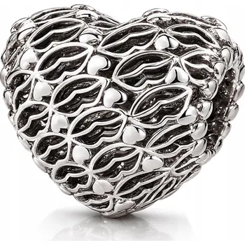 Přívěsek CHARMS Stříbrný Ažurový Ústa Srdce Srdíčka Korálek Beads Love STŘÍBRO 925