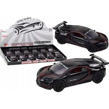 autíčko Sportovní Auto Model 1:32 Figurka Spojler Kovové Černé Zvuky