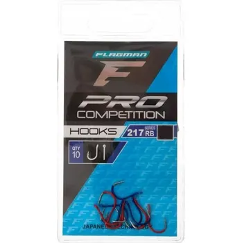 Rybářský háček Zemní Háčky s protihrotem Flagman 217 červeno-modré 8 10 ks