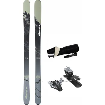 Sjezdové lyže Nordica Enforcer 88 Unlimited Sand Grey + Kohla Mohair Mix + Dynafit Radical 92 mm Natural, 165 cm