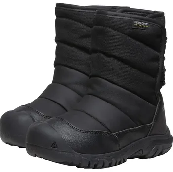 Chlapecké tenisky obuv městská zateplená dětská KEEN PUFFRIDER WP CHILDREN, black/steel grey - 30