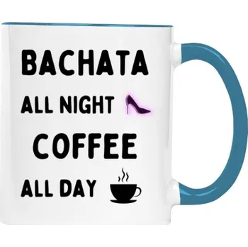 Hrnek malý barevný s potiskem "Bachata All Night" hrnek