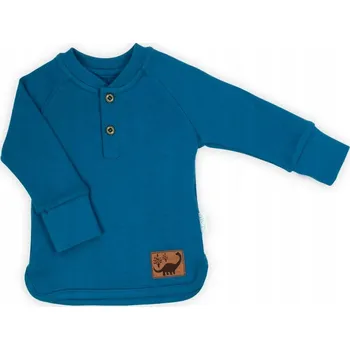 Dámská halenka Modrá bavlněná halenka s dlouhým rukávem Nicol, vel.