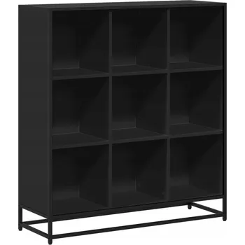 Knihovna Regál, černý, 97,5x33x107,5 cm, dřevotříska a kov