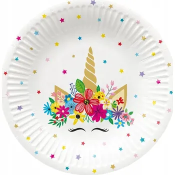 Talíř Talířky na jedno použití Paw jednorožec 18 cm 8 kusů