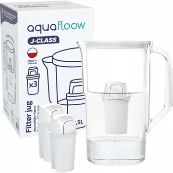 Filtrace vody Filtrační konvice plastová AquaFloow J-CLASS 2,5 l bílá + 3x filtr