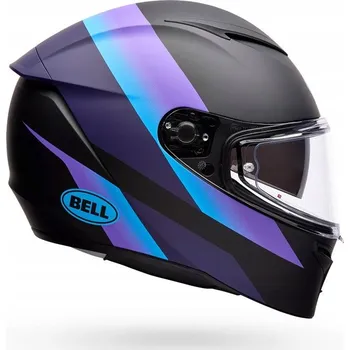Helma na motorku MOTOCYKLOVÁ PŘILBA BELL LITHIUM PASSION MATNÁ ČERNÁ FIALOVÁ (XS)