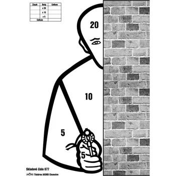 Terč na sportovní střelbu Pistolový terč - Zeď policejní terč
