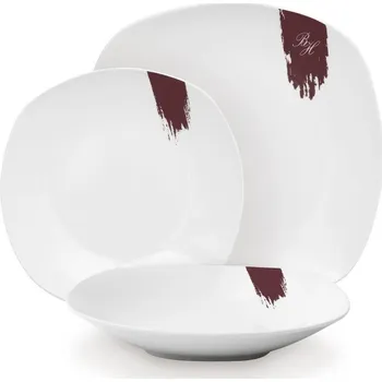 Talíř Berlingerhaus Leonardon Collection BH-10203 18 ks bílé/bordó 