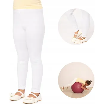 Dívčí dlouhé bavlna legíny MS10-225 Bílé 140