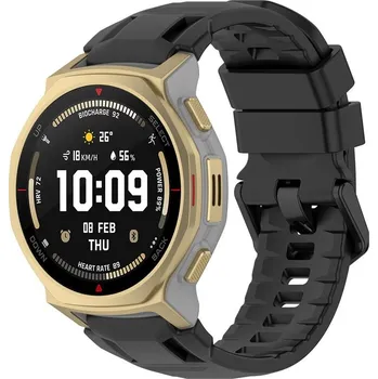 Příslušenství k chytrým hodinkám eses Silikonový řemínek pro Xiaomi Amazfit T-Rex 3 Pro 44mm - Černý