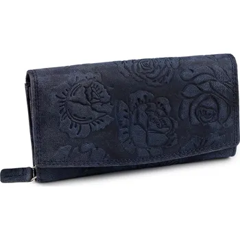 Dámská peněženka kožená s květy