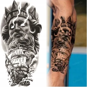 Tetování Dočasné vodní tetování TEMNÝ POSEIDON / LOĎ