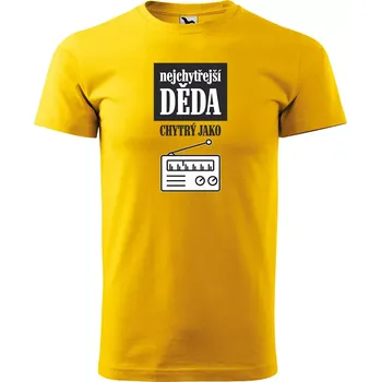 Sablio Tričko s potiskem Nejchytřejší děda - žluté S