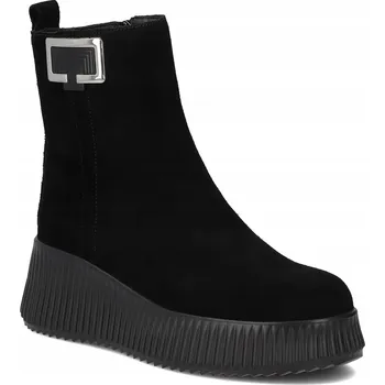 Dámská zimní obuv Dámské kožené semišové kotníkové boty na platformě Filippo silná podrážka vel. 38