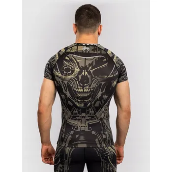 Oblečení pro bojové sporty Venum Rashguard Pánský Invader Krátký Rukáv Černá/Písková M