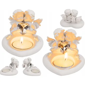 Svícen Svícen na čajovou svíčku s párem andílků