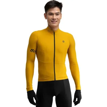 Pánské tričko SIROKO Teplý pánský cyklistický dres s dlouhým rukávem M7 Beixalis Žlutá L ŽLUTÁ