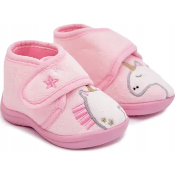Dívčí obuv Dětské PAPUČE pro holky NA SUCHÝ ZIP růžové, velikost 18