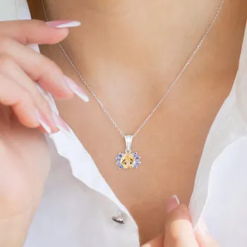 Přívěsek Přívěsek Prana s přírodním citrínem a tanzanity, stříbrný