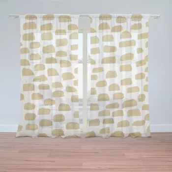 Sablio Záclony Zlaté tahy štětcem: 2ks 150x250cm