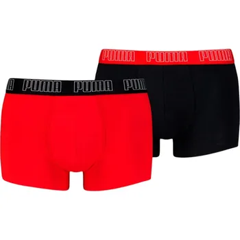 PUMA PÁNSKÉ BOXERKY SLIPY BOXER 2 KS ČERNÁ/ČERVENÁ vel. L