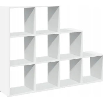 Knihovna Regál s přihrádkami, 3 police, bílý, 137,5x29x103,5 cm