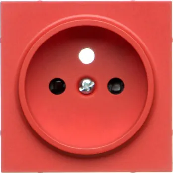 Elektrická zásuvka Kryt zásuvky silové 1 násobné, s uzemněním, se clonkami, Simon 55 TGZ1ZP/122, červená