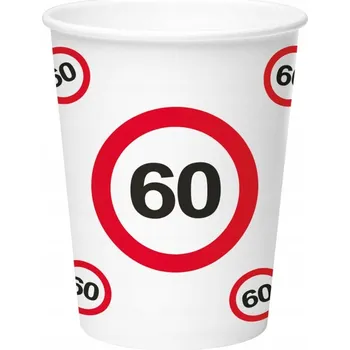 Jednorázové nádobí Papírové kelímky Folat k 60. narozeninám 350 ml 8 ks