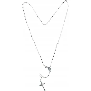 Náhrdelník Stříbrný dámský náhrdelník růženec řetízek s přívěskem křížek stříbro 925
