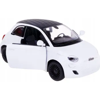 autíčko FIAT 500E KOVOVÝ MODEL S NÁHONEM KINSMART 1:28