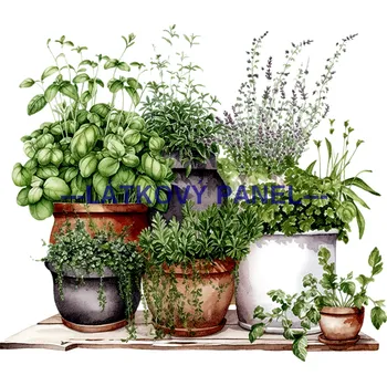 Látkový panel - Bylinky - BY-11 Velikost: 15x15cm, Materiál: Kočárkovina