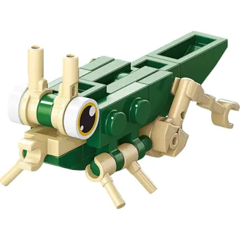 ostatní stavebnice Model Kobylky 3.2 x 6.2 x 3.2 cm 28 ks mini mikro stavebnice hmyzu a zvířat 3D bloky pro děti od 9 let Kreativní skládací konstruktor