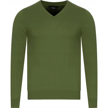 Pánský svetr ESPADA - PÁNSKÝ SVETR - 60000VY-S4/ZELENÝ klasický V-výstřih pohodlný dárek