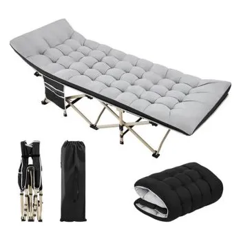 Postel Skládací kempingová postel 592739 black colt/gray pad - B YAHEETECH