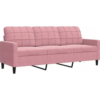 Pohovka VidaXL 3místná pohovka, růžová, 180 cm, sametová