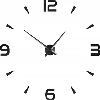 Hodiny NÁSTĚNNÉ HODINY do obýváku kuchyně velké nalepovací černé loft moderní 3D DIY