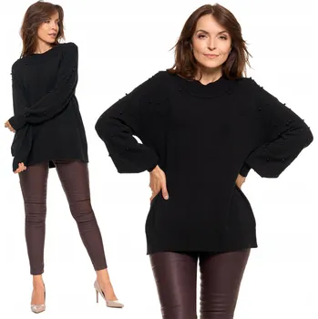 Dámský svetr Moraj dámský svetr černý volný do boků velikost L