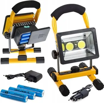 HALOGEN PŘENOSNÝ LAMPA 2 x LED COB 30W AKUMULÁTOR REFLEKTOR